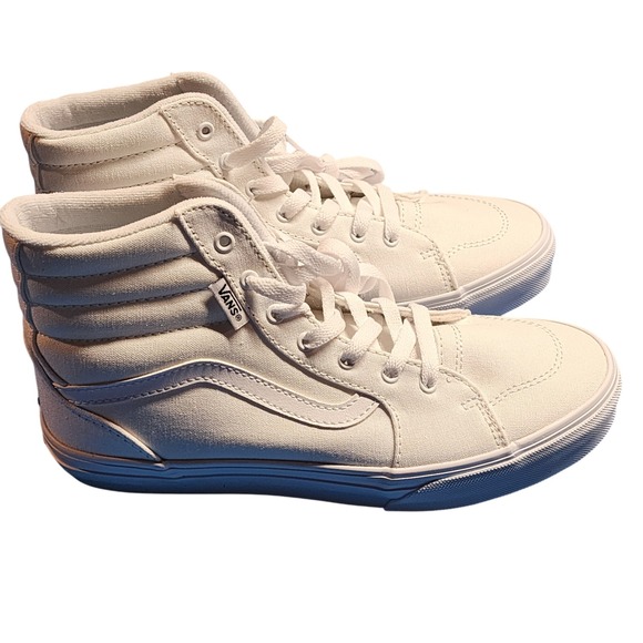 Vans Filmore Hi Kids Sneakers Off The Wall White Canvas High Top Shoes - Picture 1 of 7